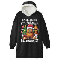This Is My Christmas Pajama Funny Capybara Xmas Pjs Hooded Wearable Blanket