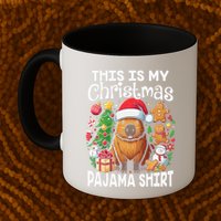 This Is My Christmas Pajama Funny Capybara Xmas Pjs Mug