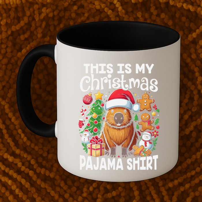 This Is My Christmas Pajama Funny Capybara Xmas Pjs Mug