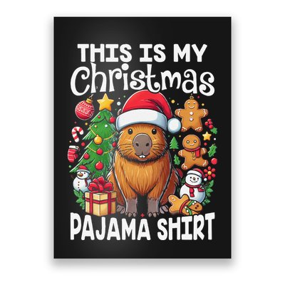 This Is My Christmas Pajama Funny Capybara Xmas Pjs Poster