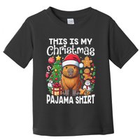 This Is My Christmas Pajama Funny Capybara Xmas Pjs Toddler T-Shirt