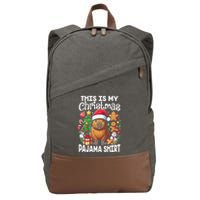 This Is My Christmas Pajama Funny Capybara Xmas Pjs Cotton Canvas Backpack