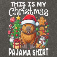 This Is My Christmas Pajama Funny Capybara Xmas Pjs Cotton Canvas Backpack