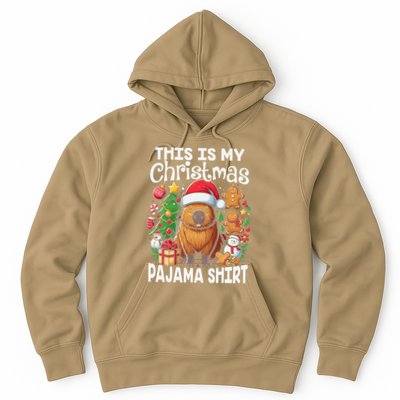 This Is My Christmas Pajama Funny Capybara Xmas Pjs Hoodie