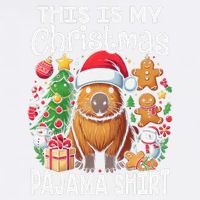 This Is My Christmas Pajama Funny Capybara Xmas Pjs Garment-Dyed Sweatshirt