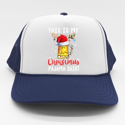 This Is My Christmas Pajama Gift Funny Beer Ing Xmas Gift Trucker Hat