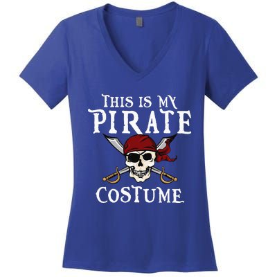 This Is My Pirate Costume Halloween Party Family Matching Women's V-Neck T-Shirt