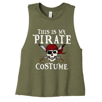 This Is My Pirate Costume Halloween Party Family Matching Women's Racerback Cropped Tank