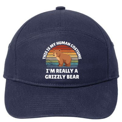 This Is My Hu Costume IM Really A Grizzly Bear Halloween Cool Gift 7-Panel Snapback Hat