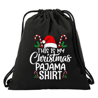 This Is My Christmas Pajama Christmas  Drawstring Bag