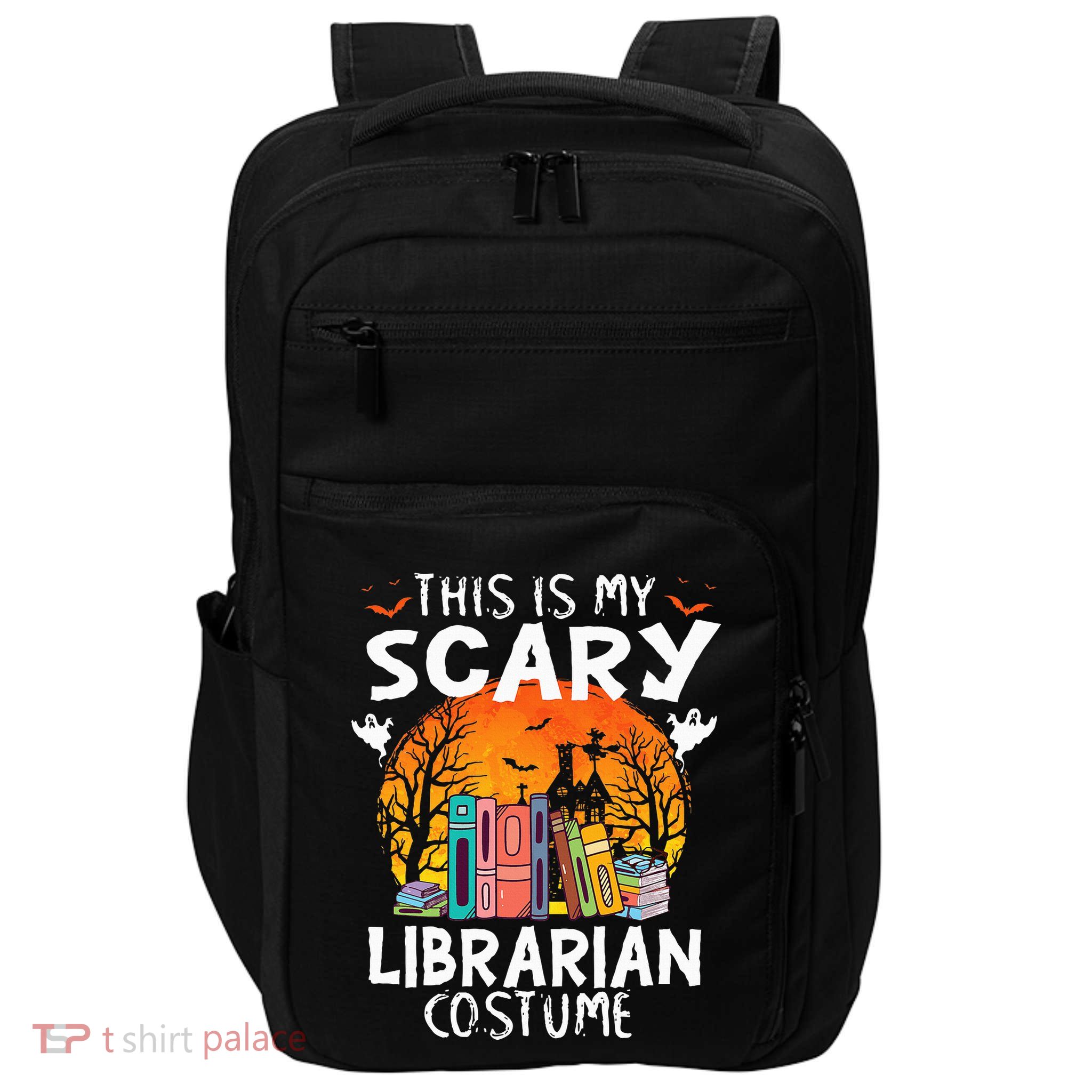 This Is My Scary Librarian Costume Funny Halloween Library Impact Tech Backpack