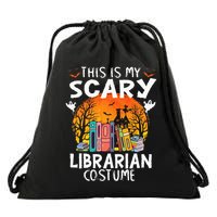 This Is My Scary Librarian Costume Funny Halloween Library Drawstring Bag
