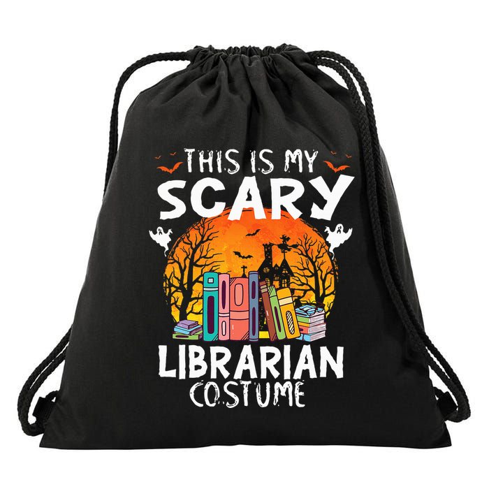This Is My Scary Librarian Costume Funny Halloween Library Drawstring Bag