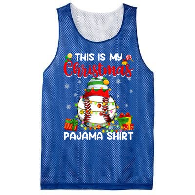 This Is My Christmas Pajama Xmas Lights Baseball Ball Lover Great Gift Mesh Reversible Basketball Jersey Tank