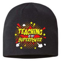 Teaching Is My Superpower Retro Comic Teacher Sustainable Beanie