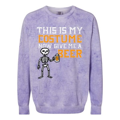 This Is My Costume Funny Skeleton Halloween Dad Colorblast Crewneck Sweatshirt