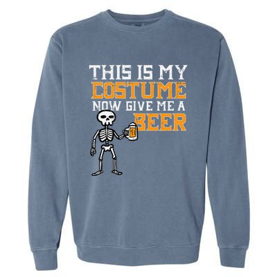 This Is My Costume Funny Skeleton Halloween Dad Garment-Dyed Sweatshirt