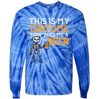 This Is My Costume Funny Skeleton Halloween Dad Tie-Dye Long Sleeve Shirt