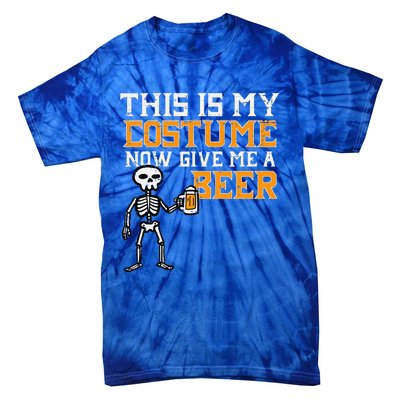 This Is My Costume Funny Skeleton Halloween Dad Tie-Dye T-Shirt