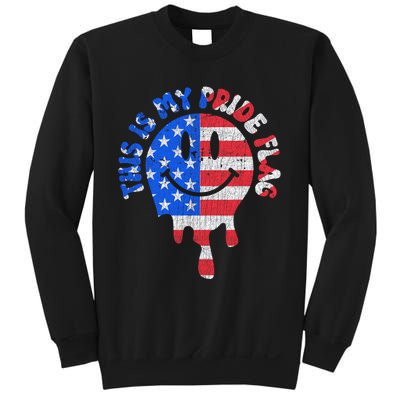 This Is My Pride Flag USA Happy Face American 4th Of July Sweatshirt