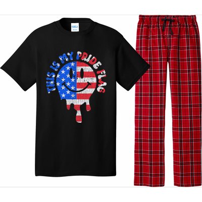 This Is My Pride Flag USA Happy Face American 4th Of July Pajama Set