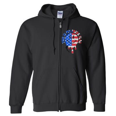 This Is My Pride Flag USA Happy Face American 4th Of July Full Zip Hoodie