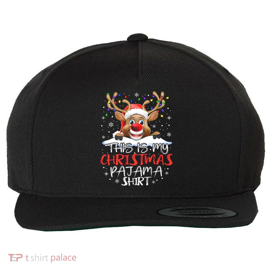 This Is My Christmas Pajama Reindeer Wool Snapback Cap