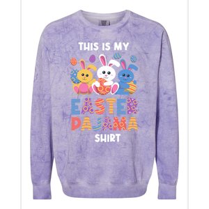 This Is My Easter Pajama Gift Easter Eggs Gift Colorblast Crewneck Sweatshirt