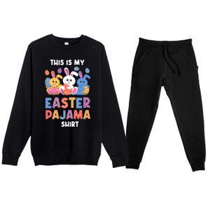 This Is My Easter Pajama Gift Easter Eggs Gift Premium Crewneck Sweatsuit Set