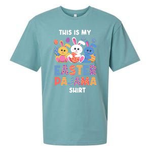 This Is My Easter Pajama Gift Easter Eggs Gift Sueded Cloud Jersey T-Shirt