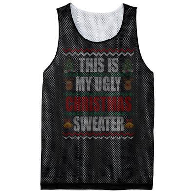 This Is My Ugly Christmas Sweater Design Mesh Reversible Basketball Jersey Tank