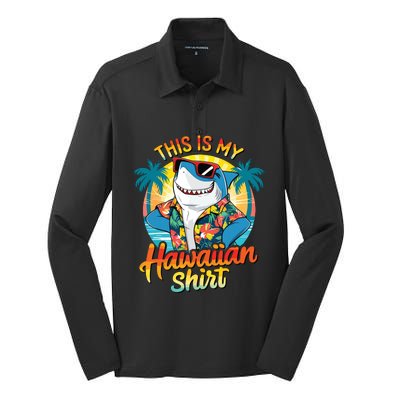 This Is My Hawaiian Tropical Luau Costume Party Hawaii Silk Touch Performance Long Sleeve Polo