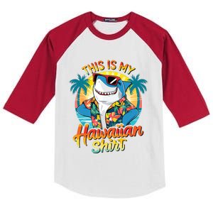 This Is My Hawaiian Tropical Luau Costume Party Hawaii Kids Colorblock Raglan Jersey