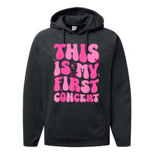 This Is My First Concert Music Event Retro Groovy Girl Performance Fleece Hoodie