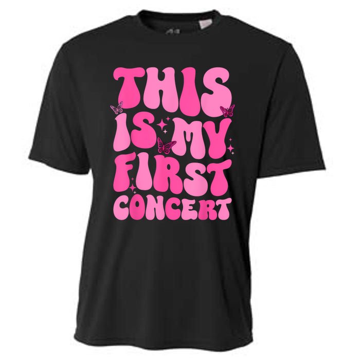 This Is My First Concert Music Event Retro Groovy Girl Cooling Performance Crew T-Shirt