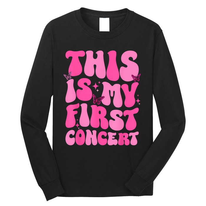 This Is My First Concert Music Event Retro Groovy Girl Long Sleeve Shirt