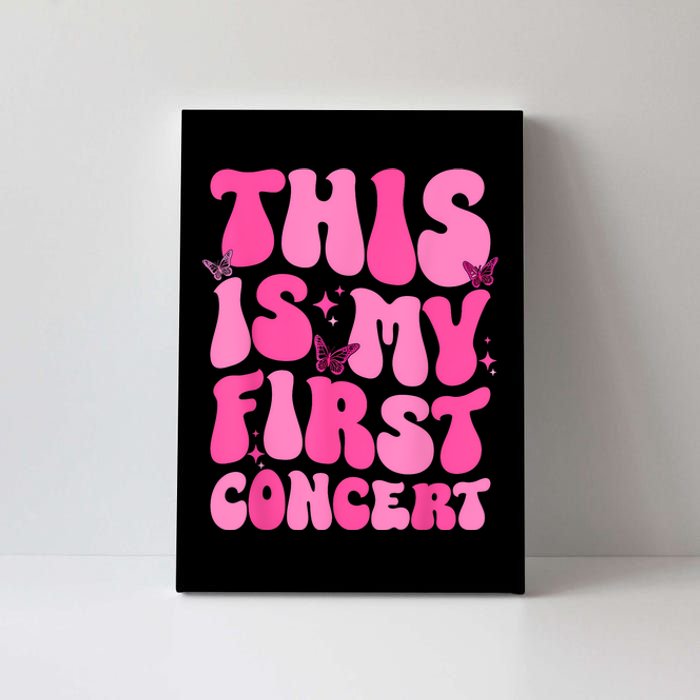 This Is My First Concert Music Event Retro Groovy Girl Canvas