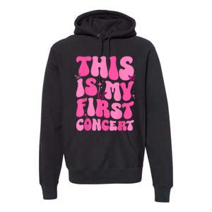 This Is My First Concert Music Event Retro Groovy Girl Premium Hoodie