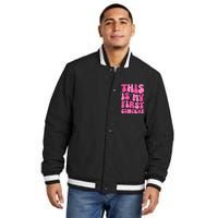 This Is My First Concert Music Event Retro Groovy Girl Insulated Varsity Jacket