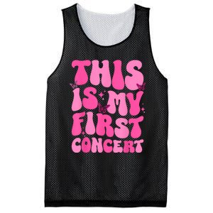 This Is My First Concert Music Event Retro Groovy Girl Mesh Reversible Basketball Jersey Tank