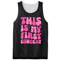 This Is My First Concert Music Event Retro Groovy Girl Mesh Reversible Basketball Jersey Tank