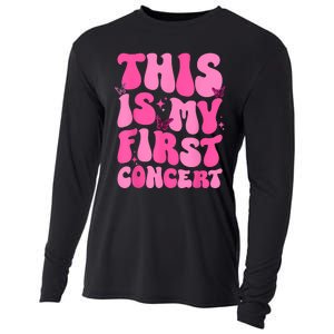 This Is My First Concert Music Event Retro Groovy Girl Cooling Performance Long Sleeve Crew