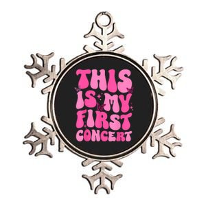 This Is My First Concert Music Event Retro Groovy Girl Metallic Star Ornament