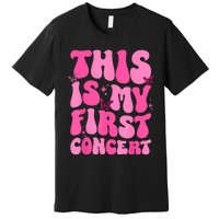 This Is My First Concert Music Event Retro Groovy Girl Premium T-Shirt