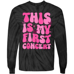 This Is My First Concert Music Event Retro Groovy Girl Tie-Dye Long Sleeve Shirt