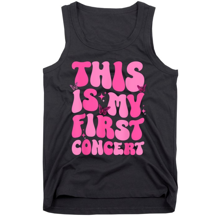 This Is My First Concert Music Event Retro Groovy Girl Tank Top