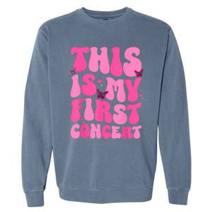 This Is My First Concert Music Event Retro Groovy Girl Garment-Dyed Sweatshirt