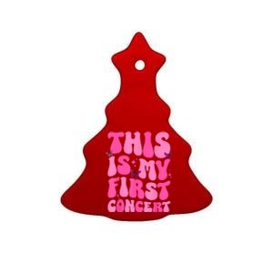 This Is My First Concert Music Event Retro Groovy Girl Ceramic Tree Ornament