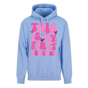 This Is My First Concert Music Event Retro Groovy Girl Unisex Surf Hoodie