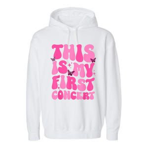 This Is My First Concert Music Event Retro Groovy Girl Garment-Dyed Fleece Hoodie